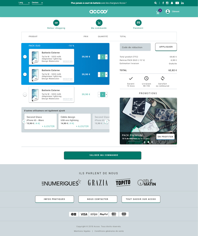 Page paiement site e-commerce Accoo